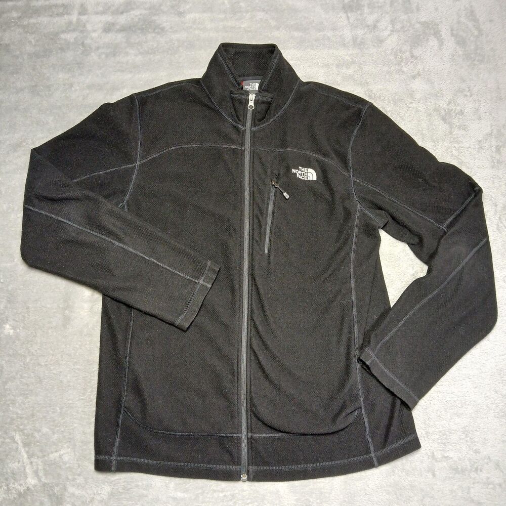 The North Face Cap-Rock Mens Medium M Black Textured Fleece Jacket Gorpcore